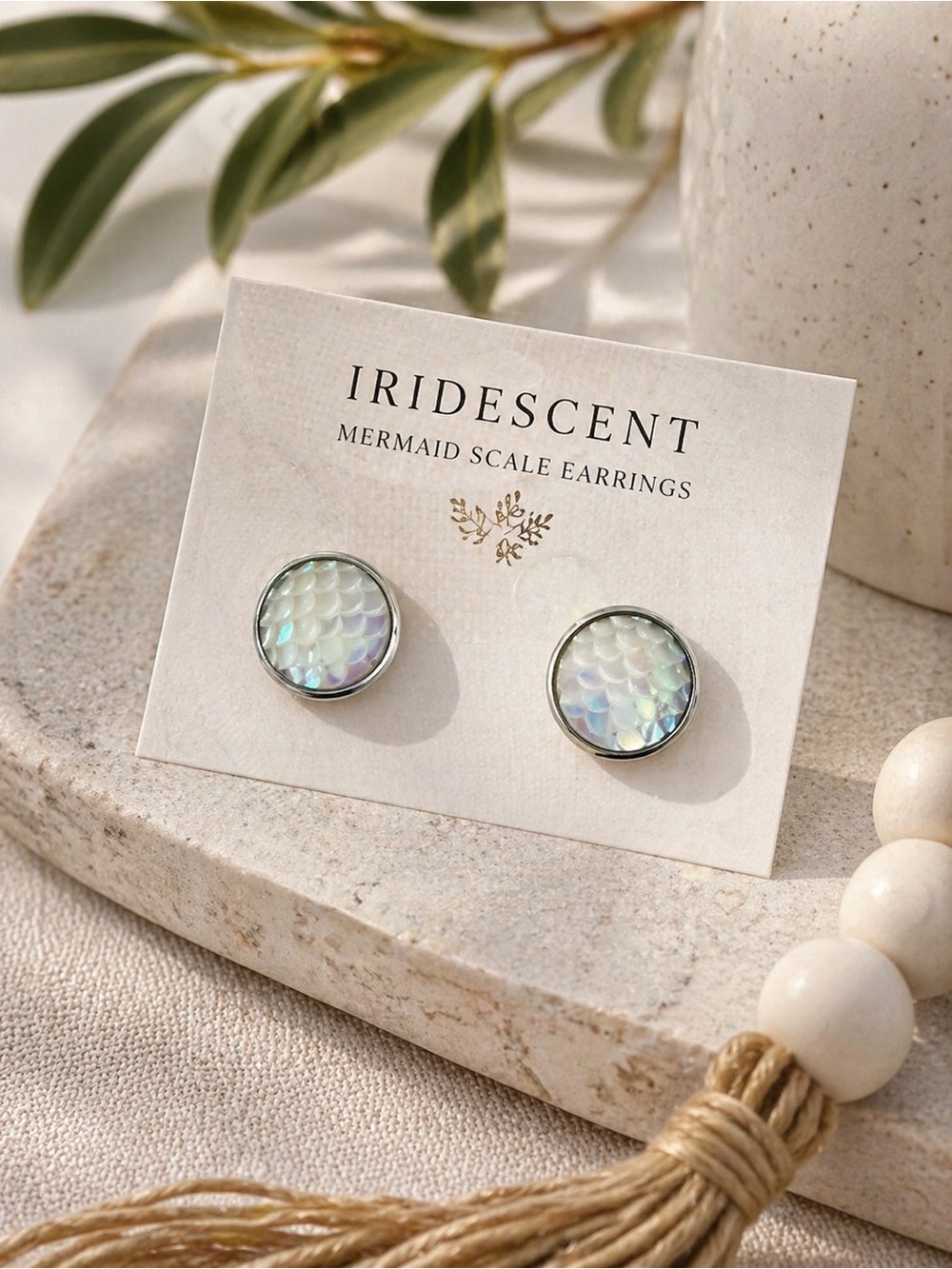 Iridescent Mermaid Scale Earrings